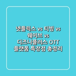 넷플릭스 vs 티빙 vs 웨이브 vs 디즈니플러스 OTT 플랫폼 특장점 총정리