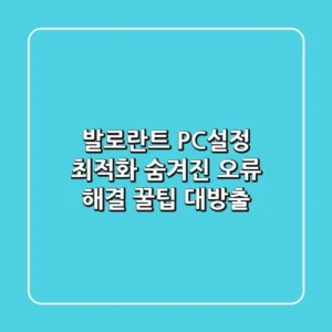 발로란트 PC설정 최적화 숨겨진 오류 해결 꿀팁 대방출