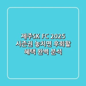 제주SK FC 2025 시즌권: 놓치면 후회할 혜택 완벽 분석!