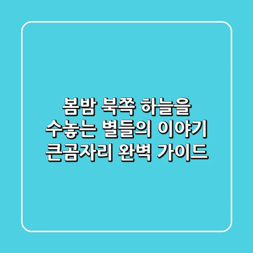 봄밤, 북쪽 하늘을 수놓는 별들의 이야기: 큰곰자리 완벽 가이드