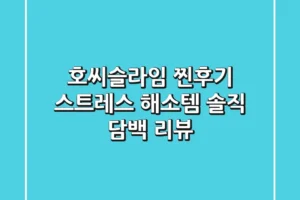 호씨슬라임 찐후기: 스트레스 해소템? 솔직 담백 리뷰