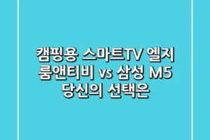 캠핑용 스마트TV? 엘지 룸앤티비 vs 삼성 M5, 당신의 선택은?