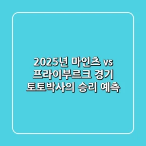 2025년 마인츠 vs 프라이부르크 경기, 토토박사의 승리 예측!