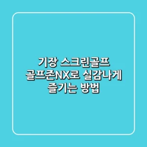 기장 스크린골프, 골프존NX로 실감나게 즐기는 방법
