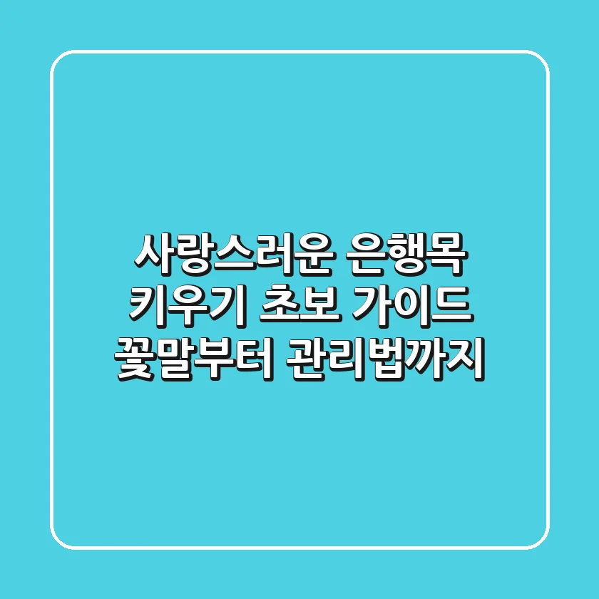 사랑스러운 은행목 키우기: 초보 가이드, 꽃말부터 관리법까지!