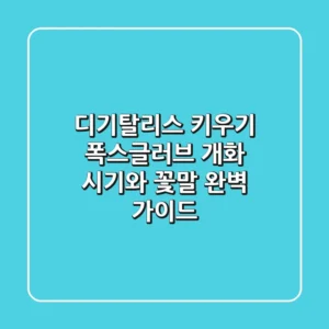 디기탈리스 키우기: 폭스글러브 개화 시기와 꽃말 완벽 가이드