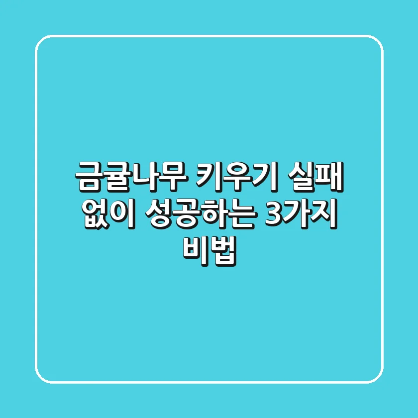 금귤나무 키우기 실패 없이 성공하는 3가지 비법