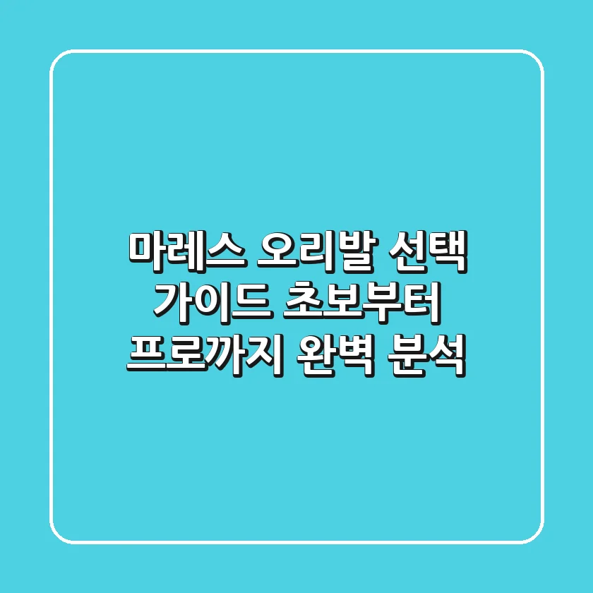 마레스 오리발 선택 가이드: 초보부터 프로까지 완벽 분석 🐬