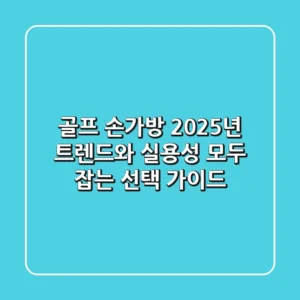 골프 손가방, 2025년 트렌드와 실용성 모두 잡는 선택 가이드