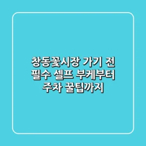 창동꽃시장 가기 전 필수! 셀프 부케부터 주차, 꿀팁까지