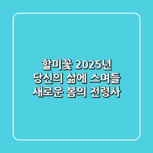 할미꽃, 2025년 당신의 삶에 스며들 새로운 봄의 전령사