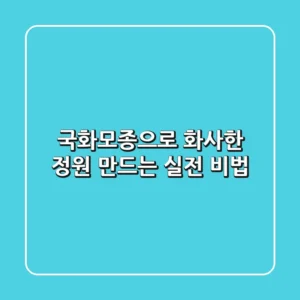 국화모종으로 화사한 정원 만드는 실전 비법