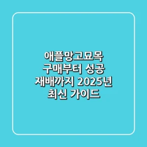 애플망고묘목 구매부터 성공 재배까지, 2025년 최신 가이드