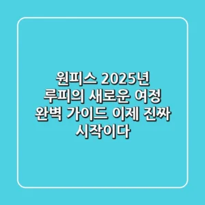 원피스 2025년, 루피의 새로운 여정 완벽 가이드: 이제 진짜 시작이다!