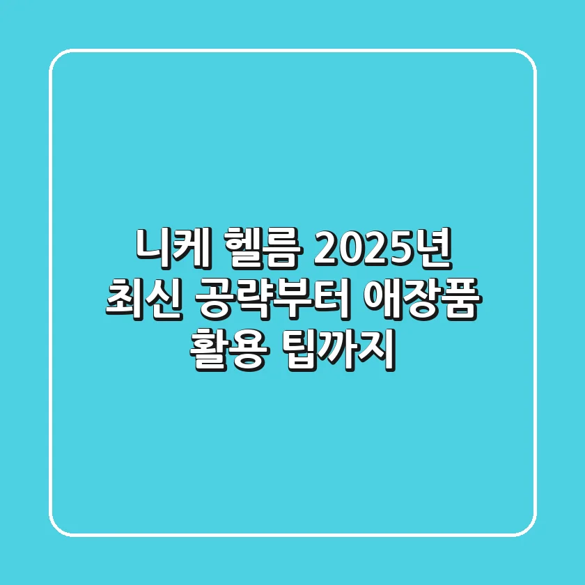 니케 헬름: 2025년 최신 공략부터 애장품 활용 팁까지