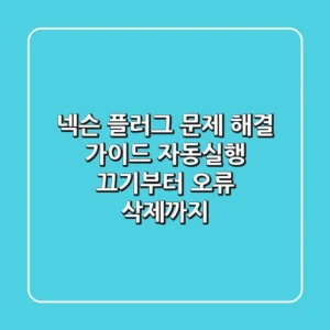 넥슨 플러그 문제 해결 가이드: 자동실행 끄기부터 오류, 삭제까지