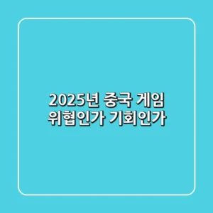 2025년 중국 게임, 위협인가 기회인가?