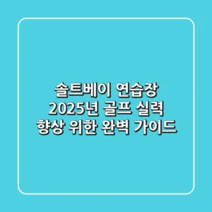 솔트베이 연습장, 2025년 골프 실력 향상 위한 완벽 가이드