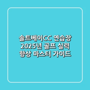 솔트베이CC 연습장, 2025년 골프 실력 향상 마스터 가이드