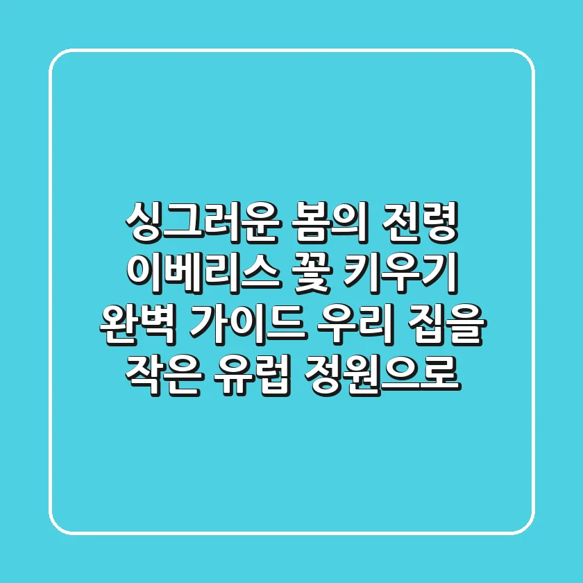 싱그러운 봄의 전령, 이베리스 꽃 키우기 완벽 가이드: 우리 집을 작은 유럽 정원으로!