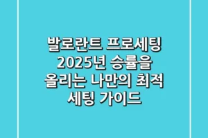 발로란트 프로세팅: 2025년 승률을 올리는 나만의 최적 세팅 가이드