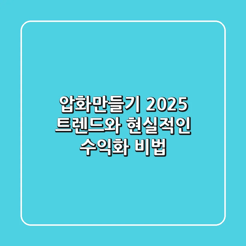 압화만들기: 2025 트렌드와 현실적인 수익화 비법