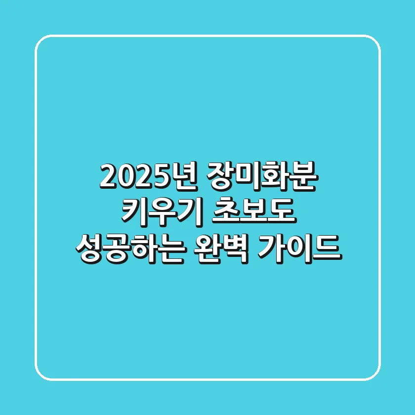 2025년 장미화분 키우기: 초보도 성공하는 완벽 가이드