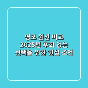 명조 원신 비교, 2025년 후회 없는 선택을 위한 현실 조언