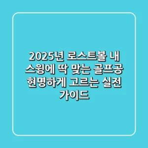 2025년 로스트볼, 내 스윙에 딱 맞는 골프공 현명하게 고르는 실전 가이드