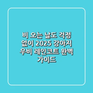 비 오는 날도 걱정 없이! 2025 강아지 우비, 레인코트 완벽 가이드