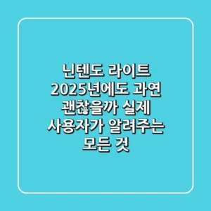 닌텐도 라이트, 2025년에도 과연 괜찮을까? 실제 사용자가 알려주는 모든 것
