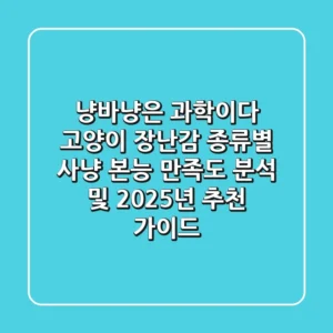 "냥바냥"은 과학이다, 고양이 장난감 종류별 사냥 본능 만족도 분석 및 2025년 추천 가이드