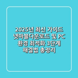 "2025년 최신 가이드", 넷마블다운로드 및 PC 환경 최적화 3단계 해결법 총정리