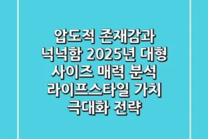“압도적 존재감과 넉넉함”, 2025년 대형 사이즈 매력 분석: 라이프스타일 가치 극대화 전략