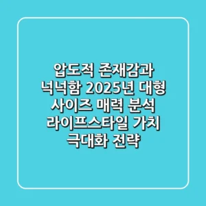 "압도적 존재감과 넉넉함", 2025년 대형 사이즈 매력 분석: 라이프스타일 가치 극대화 전략