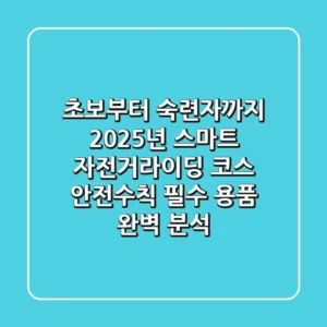 "초보부터 숙련자까지", 2025년 스마트 자전거라이딩: 코스, 안전수칙, 필수 용품 완벽 분석