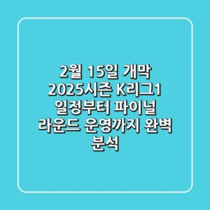 "2월 15일 개막", 2025시즌 K리그1 일정부터 파이널 라운드 운영까지 완벽 분석